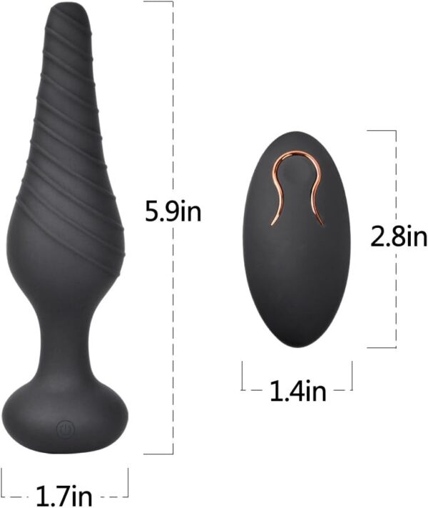 Vibrating Anal Vibrator with 10 Patterns, Rechargeable Anal Plug Silicone Sex Toys for Men