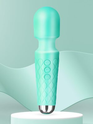 Personal Massager - Handheld Wand Feature, Quiet & Waterproof - 20 Speeds 8 Patterns Cordless Vibrating for Neck, Back Pain, Tension Relief & Sports Recovery-Light-Blue