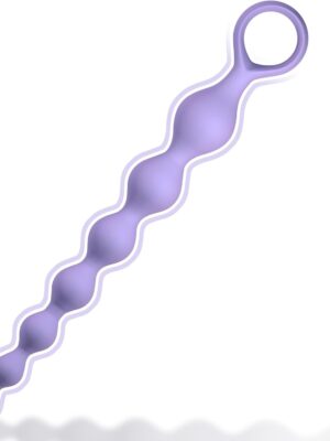 Anal Beads, Silicone Flexible Anal Chain Butt Plug with 7 Gradual Balls and Pull Loop Prostate Massager G-spot Stimulator Anal Training Sex Toy for Beginner 8.23 inch, Purple