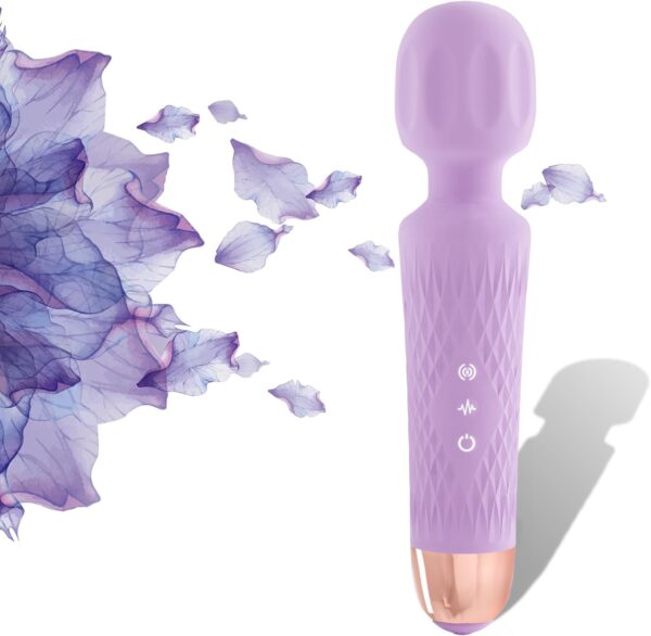 The Original 3-in-1 Personal Massager - Cordless, 2 hrs Continuous Vibration - Quiet & Waterproof - Vibrating Wand for Neck, Back Pain, Tension Relief & Muscle Soreness (Purple)