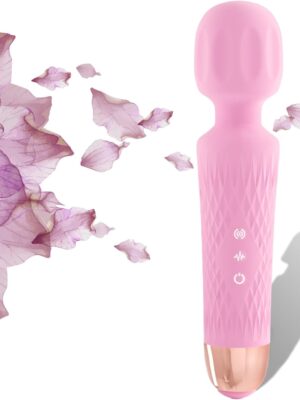 The Original 3-in-1 Personal Massager - Cordless, 2 hrs Continuous Vibration - Quiet & Waterproof - Vibrating Wand for Neck, Back Pain, Tension Relief & Muscle Soreness (Pink)