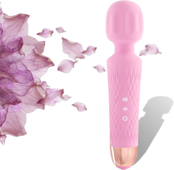 The Original 3-in-1 Personal Massager - Cordless, 2 hrs Continuous Vibration - Quiet & Waterproof - Vibrating Wand for Neck, Back Pain, Tension Relief & Muscle Soreness (Pink)