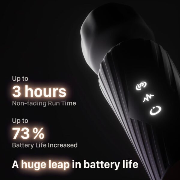 Personal Massager - 3 Hrs Run Time & Quiet Powerful Motor - Deep Tissue Back Massage for Athletes for Pain Relief, Waterproof Cordless Massagers Handheld with 20 Speeds 8 Patterns (Black)