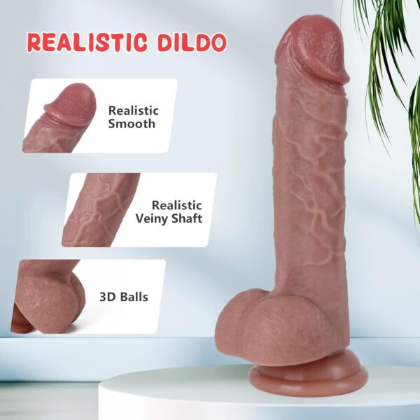 Sex Toys Dildo 7.8 Inch Realistic Silicone Dildo, Safety Material for Clitoral Vagina and Anal Stimulation with Strong Suction Cups, Sex Adult Toys for Women and Couple