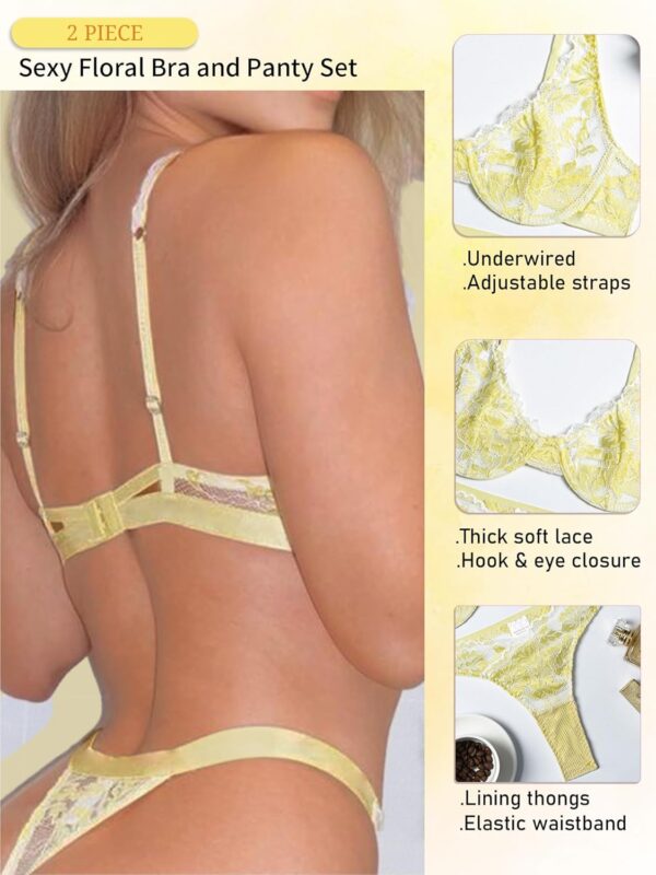 Sexy Lingerie for Women Lace V Neck Push Up Lingerie Sets